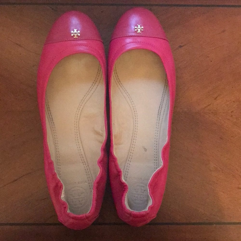 Tory Burch York Flats-Kir Royale (pink), sz 8 EUC